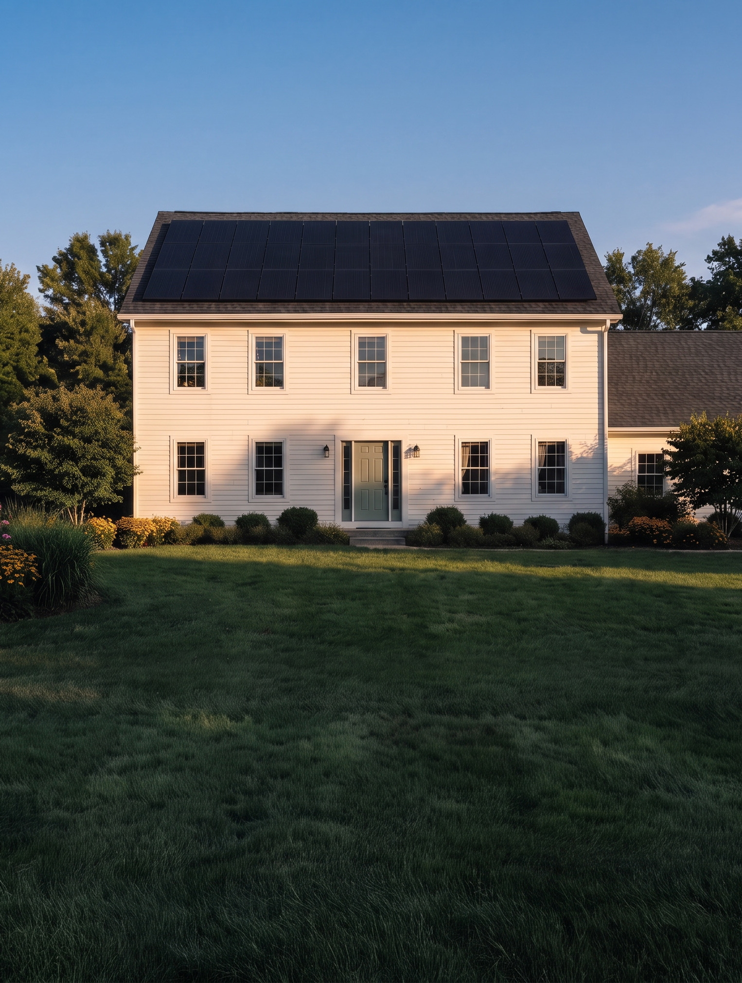 Home with solar panels